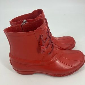 Sperry Saltwater Duck Boot Red boot size 6.5